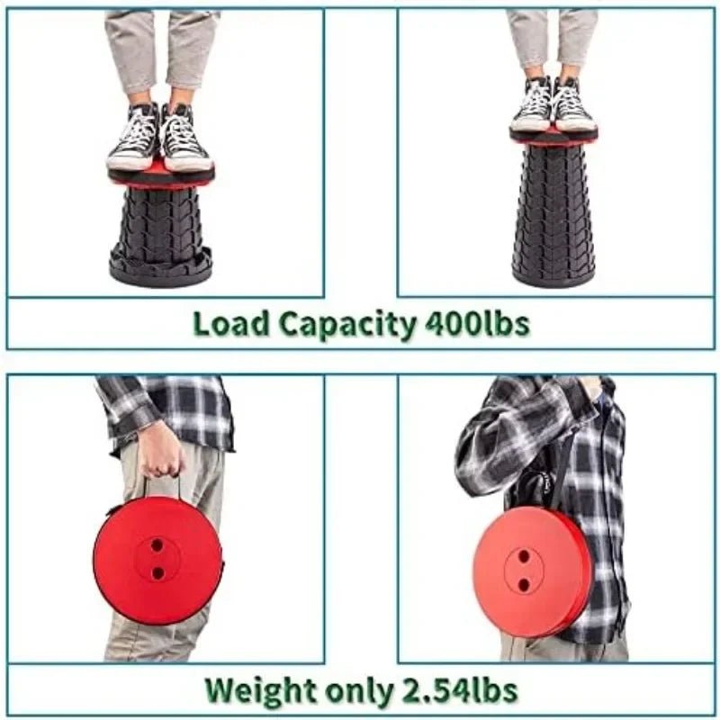 PortaGo™ Accordion Folding Stool – Heavy Duty 180kg Support for Camping & Travel - PortaGo™