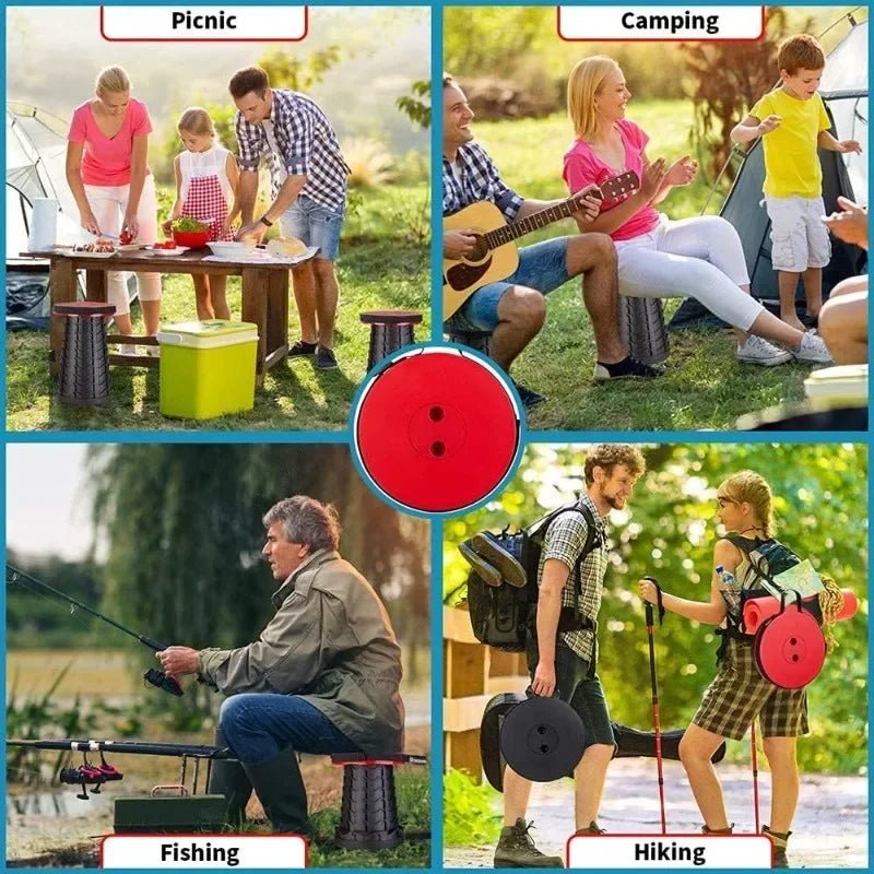 PortaGo™ Accordion Folding Stool – Heavy Duty 180kg Support for Camping & Travel - PortaGo™