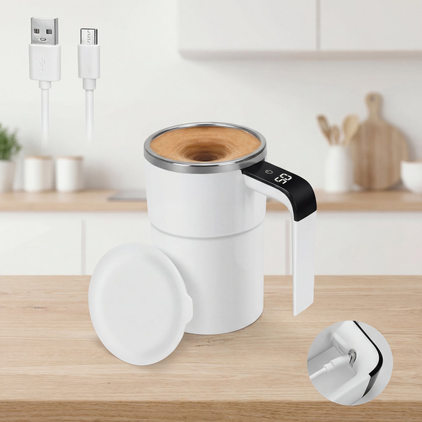 PORTAGO-One Touch Mixing Mug for Coffee, Protein & Daily Drinks
