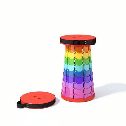 Portago Retractable Folding Stool | Compact, 400 lbs Capacity Portable Seat for Camping, Travel & Outdoor Adventures - PortaGo™