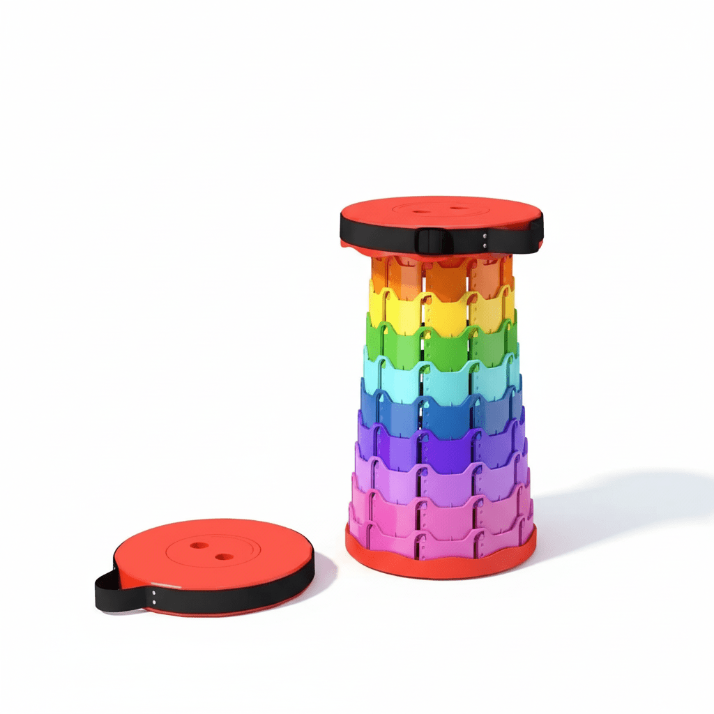 Portago Retractable Folding Stool | Compact, 400 lbs Capacity Portable Seat for Camping, Travel & Outdoor Adventures - PortaGo™